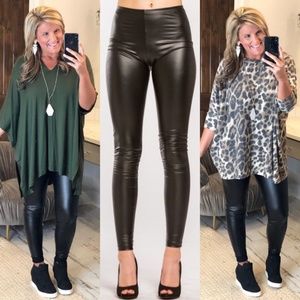Faux Black Leather Pants